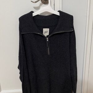 Aerie Women's Charcoal Zip-Up Sweater
